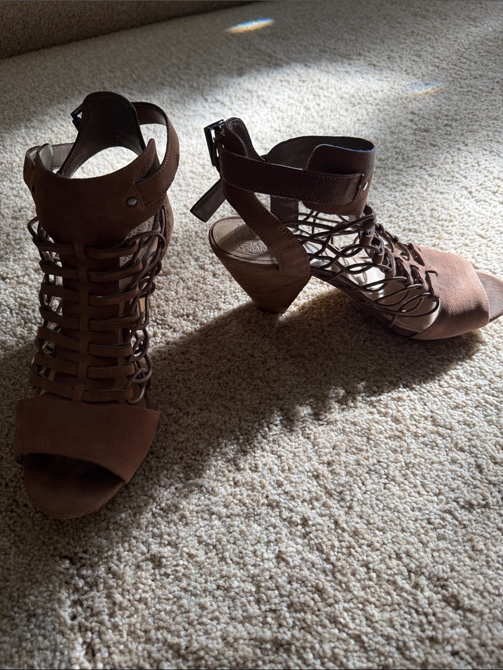 Brown Strappy Heeled Sandals - Vince Camuto